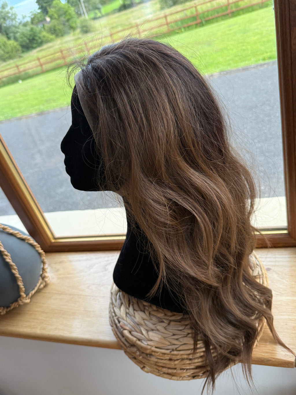 Ash Blonde Human Wig 22 inch mono top